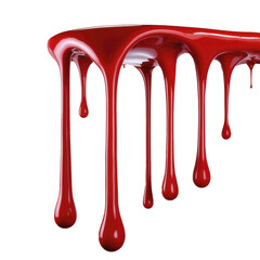 PNG Image of a Red Dripping Paint on Transparent Background