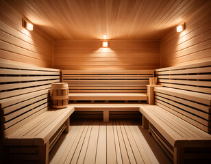 a traditional wood sauna 