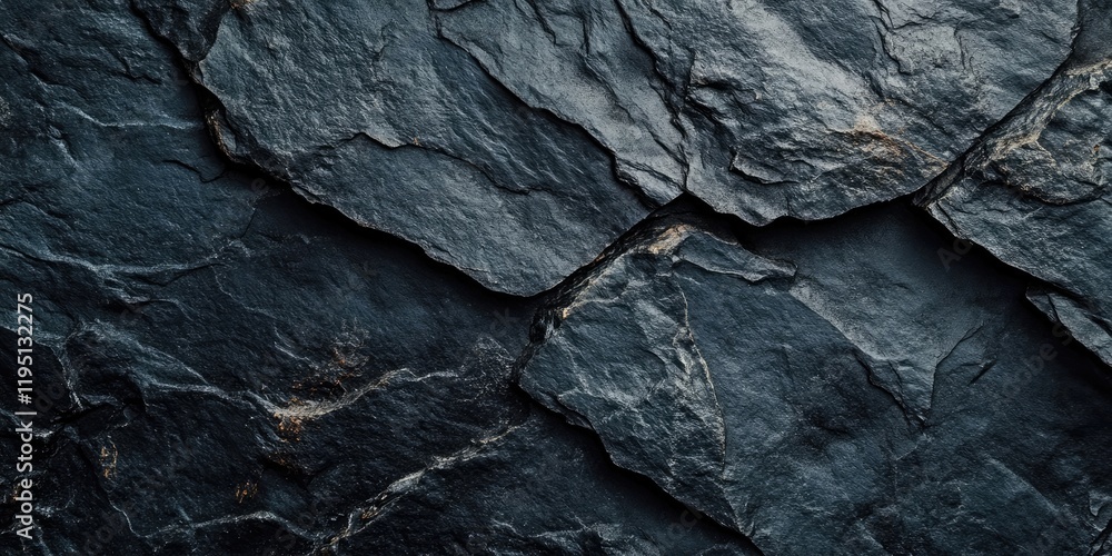 Aufkleber dark textured rock surface with jagged edges in shades of gray and black, creating a natural rugged 