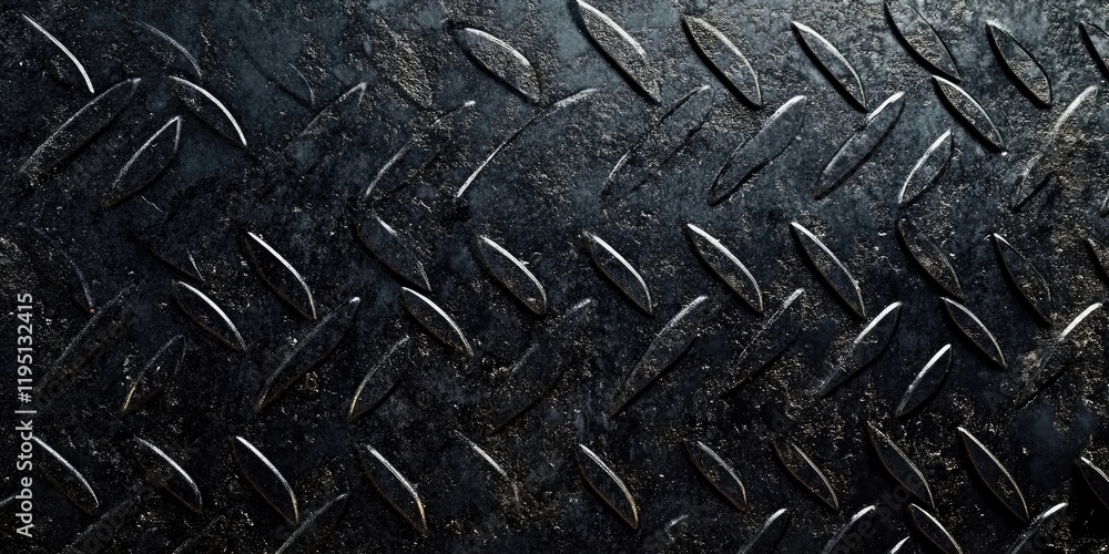 Aufkleber dark textured metal background featuring a diagonal pattern of shiny grooves in black and gray tones
