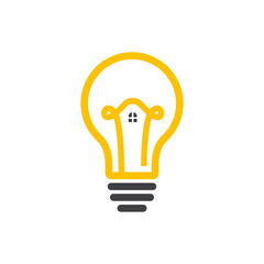 light bulb icon with a yellow outline