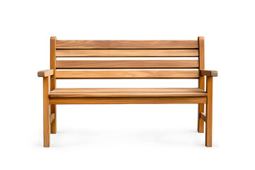 Wooden bench, isolated on white background.