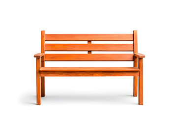 Wooden bench, isolated on white background.