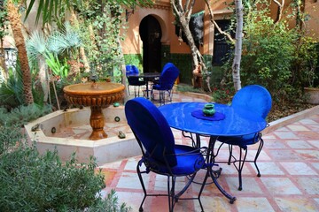 Riad courtyard in Morocco