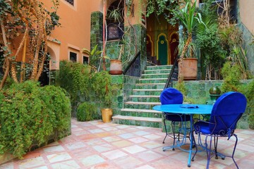Riad courtyard in Morocco