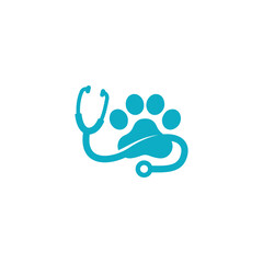 paw print intertwined with a stethoscope © sugeng
