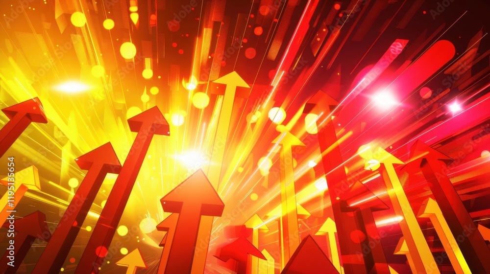 Poster dynamic abstract background with vibrant arrows and light effects