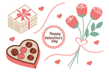 valentine card with heart and flowers