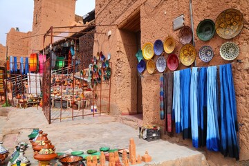Handicraft market in Ouarzazate, Morocco