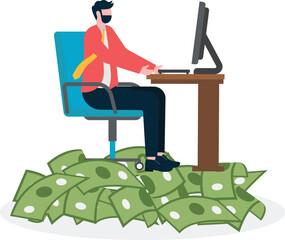 Social media illustration, business concept, web design

