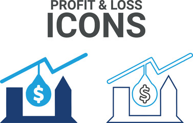 Profit and loss icon. It contains financial statements, accountants, financial audits, invoices, tax calculators, business firms, tax returns, income, and balance sheet icons. Solid icon collection.