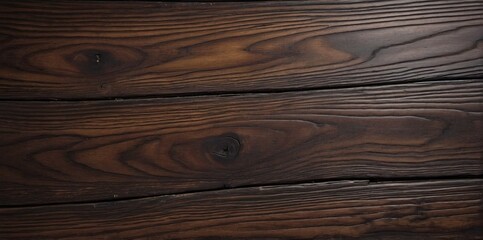 Naklejka premium Rustic dark wood texture background with natural grain patterns. Elegant dark wooden surface. High quality dark timber plank texture. Perfect for natural or organic themes