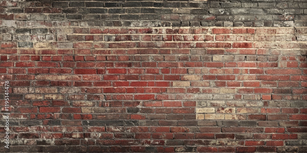 Poster authentic vintage red and gray brick wall background with uneven textures and weathered appearance i
