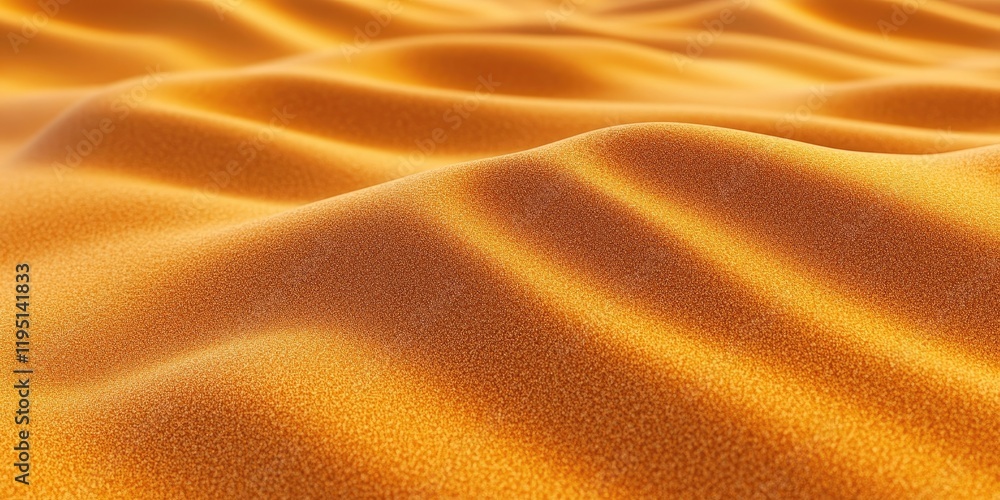 Poster orange sand texture with smooth waves in foreground and ample golden copy space in background highli
