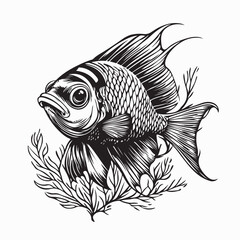 Tropical Fish image vector. Tropical Fish Coral Reef Stock Illustrations on white background.