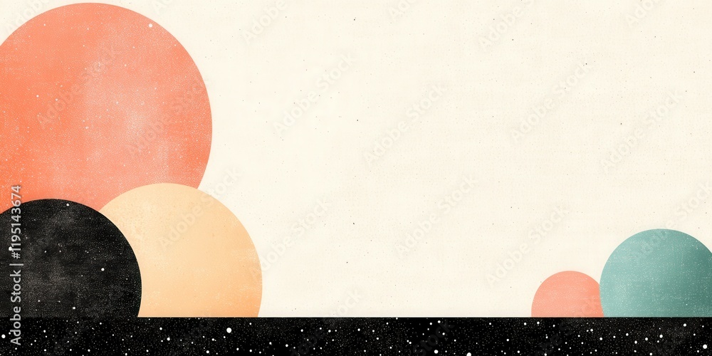 Poster abstract design with colorful circles and a cosmic background for modern art and advertising use