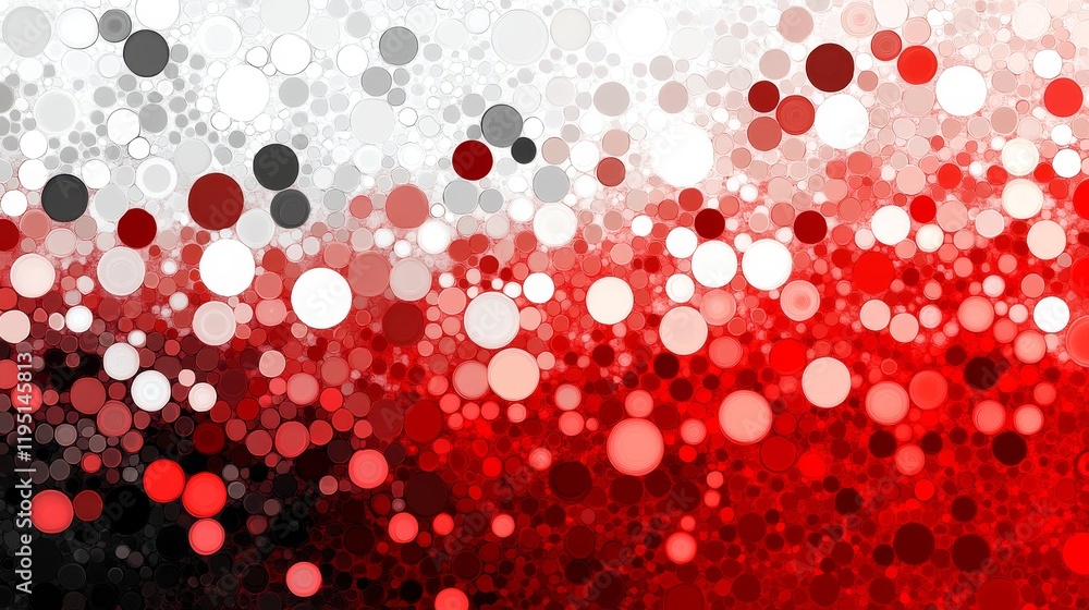 Aufkleber festive red and white polka dot background with copy space, abstract pattern with circles