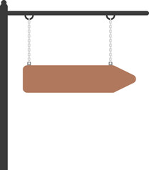 Illustration of a hanging sign board with blank copy space. Empty sign board for your design. 