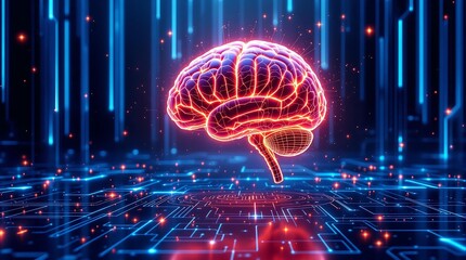Human brain intertwined with digital elements symbolizing the fusion of psychological intelligence and AI learning technology