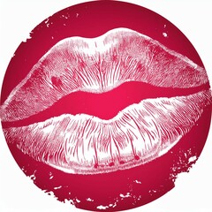 Fototapeta premium red lips isolated on white