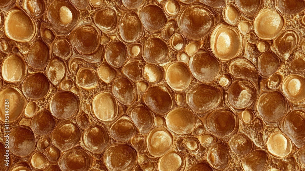 Poster abstract golden textured background with round shapes.