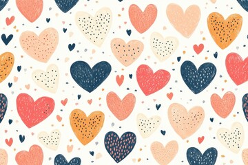 Colorful Heart Patterns on a Soft Background: Perfect for Valentine's Day, Weddings, and Love-themed Projects