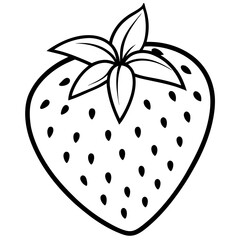 Artistic Strawberry Outline Vector