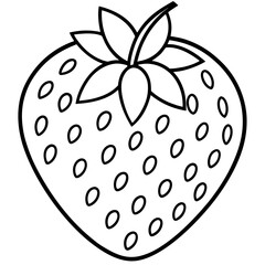 Artistic Strawberry Outline Vector