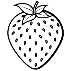 Artistic Strawberry Outline Vector