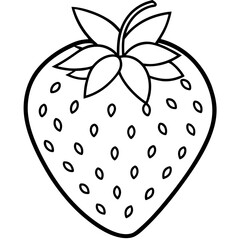 Artistic Strawberry Outline Vector