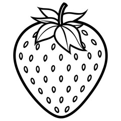 Artistic Strawberry Outline Vector