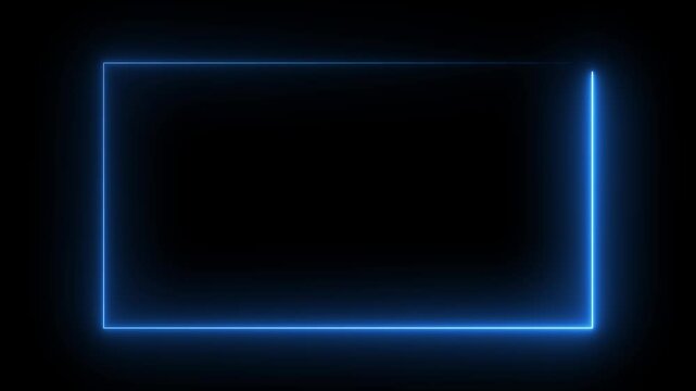 Animation of glowing neon rectangles abstract background. abstract glowing neon rectangle border frame. Square rectangle picture frame with two tone neon color motion graphic.