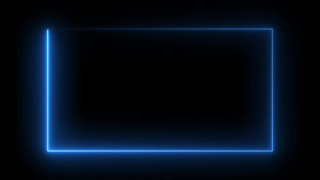Animation of glowing neon rectangles abstract background. abstract glowing neon rectangle border frame. Square rectangle picture frame with two tone neon color motion graphic.