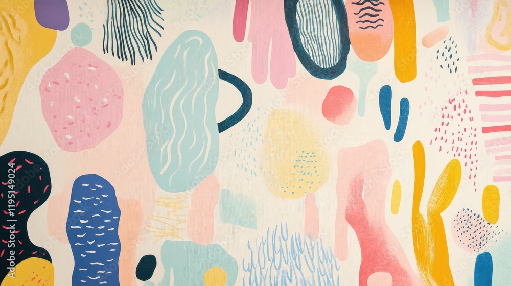 Poster abstract colorful shapes and patterns in modern design art