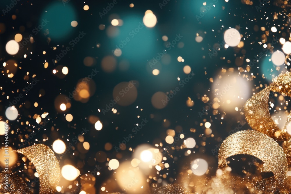 Aufkleber festive glittering background with bokeh effect: a sparkling celebration of light and color for part