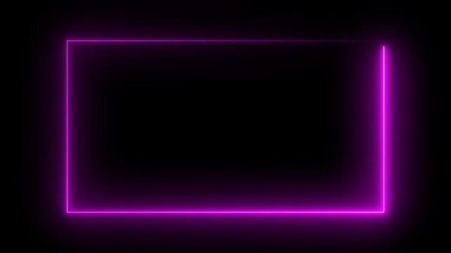 Animation of glowing neon rectangles abstract background. abstract glowing neon rectangle border frame. Square rectangle picture frame with two tone neon color motion graphic.