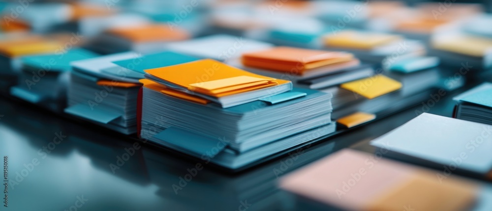 Aufkleber organized study materials with textbooks on a desk classroom environment close-up view educational r