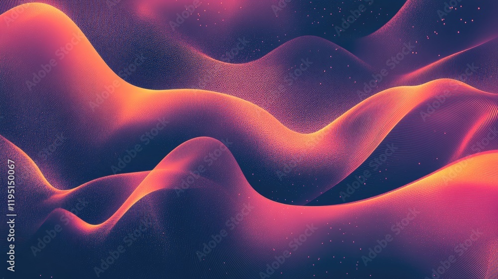 Aufkleber abstract wavy patterns in vibrant colors with soft gradients