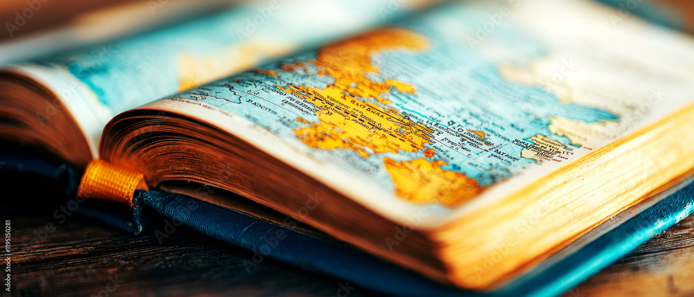 Aufkleber exploring textbooks a close-up view of geography resources natural environment educational tools and