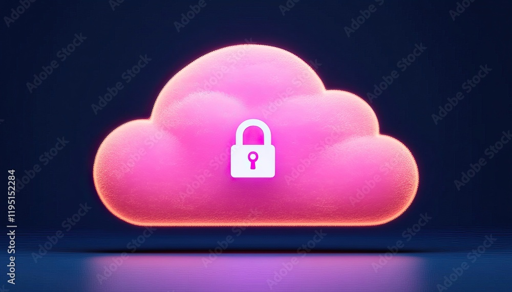 Aufkleber a stylized cloud icon with a padlock symbolizes secure data storage and privacy in the digital realm