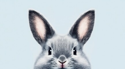 Fototapeta premium Celebrate Easter with a Happy Easter banner featuring a cute Easter bunny highlighting the joy of the holiday and its traditions. Generative AI