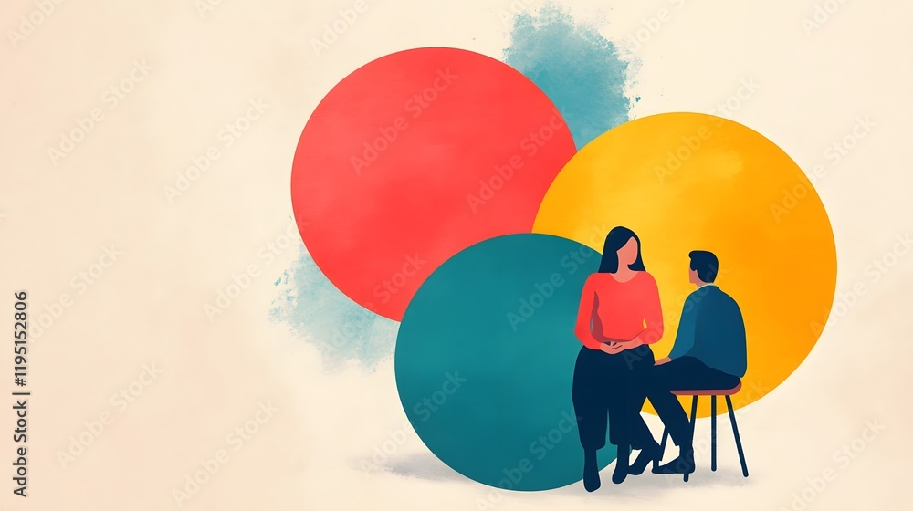 Poster overlapping venn diagrams illustrating trust-building elements in collaborative partnerships