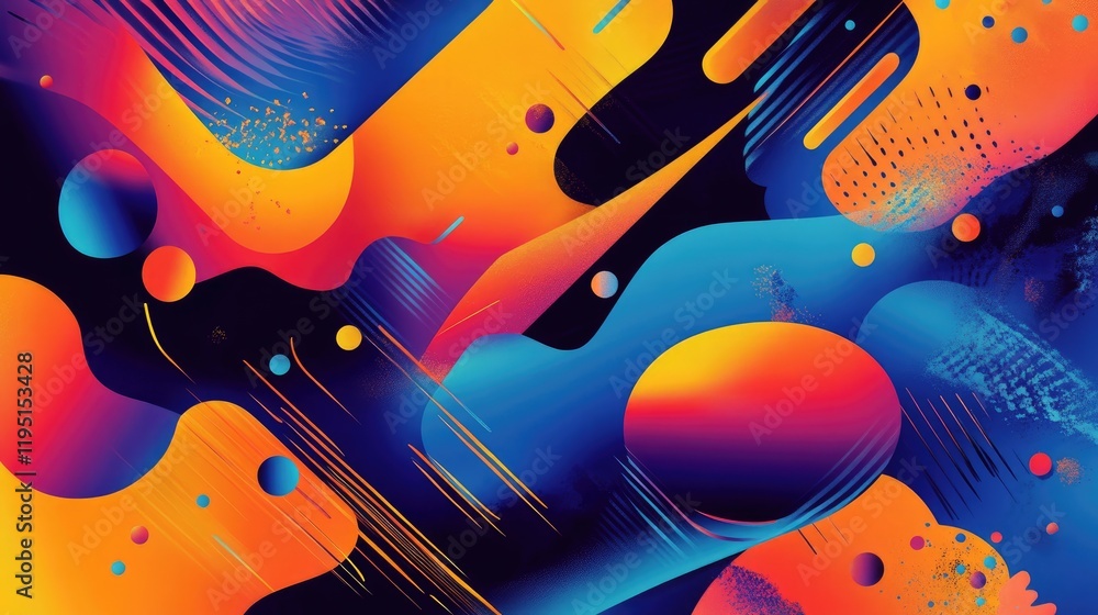 Poster vibrant colorful abstract background with fluid shapes and patterns