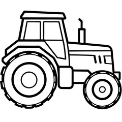 Classic Farm Tractor Line Drawing