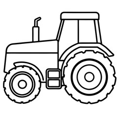 Classic Farm Tractor Line Drawing