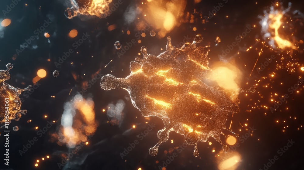 Poster visualization of antibodies actively targeting and neutralizing pathogens in a dynamic biological en