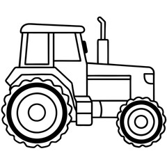 Classic Farm Tractor Line Drawing