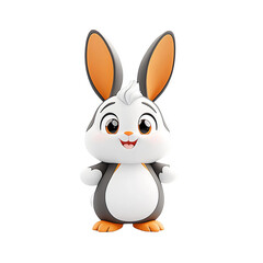 Fototapeta premium Playful cartoon rabbit character digital art fun and whimsical animation style bright colors cheerful design