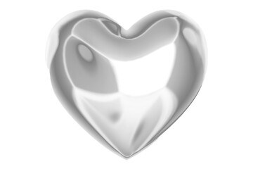 Shiny transparent heart isolated without background
