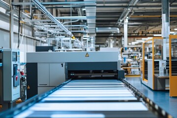 Naklejka premium Large format printing machine in operation. Industry, Generative AI